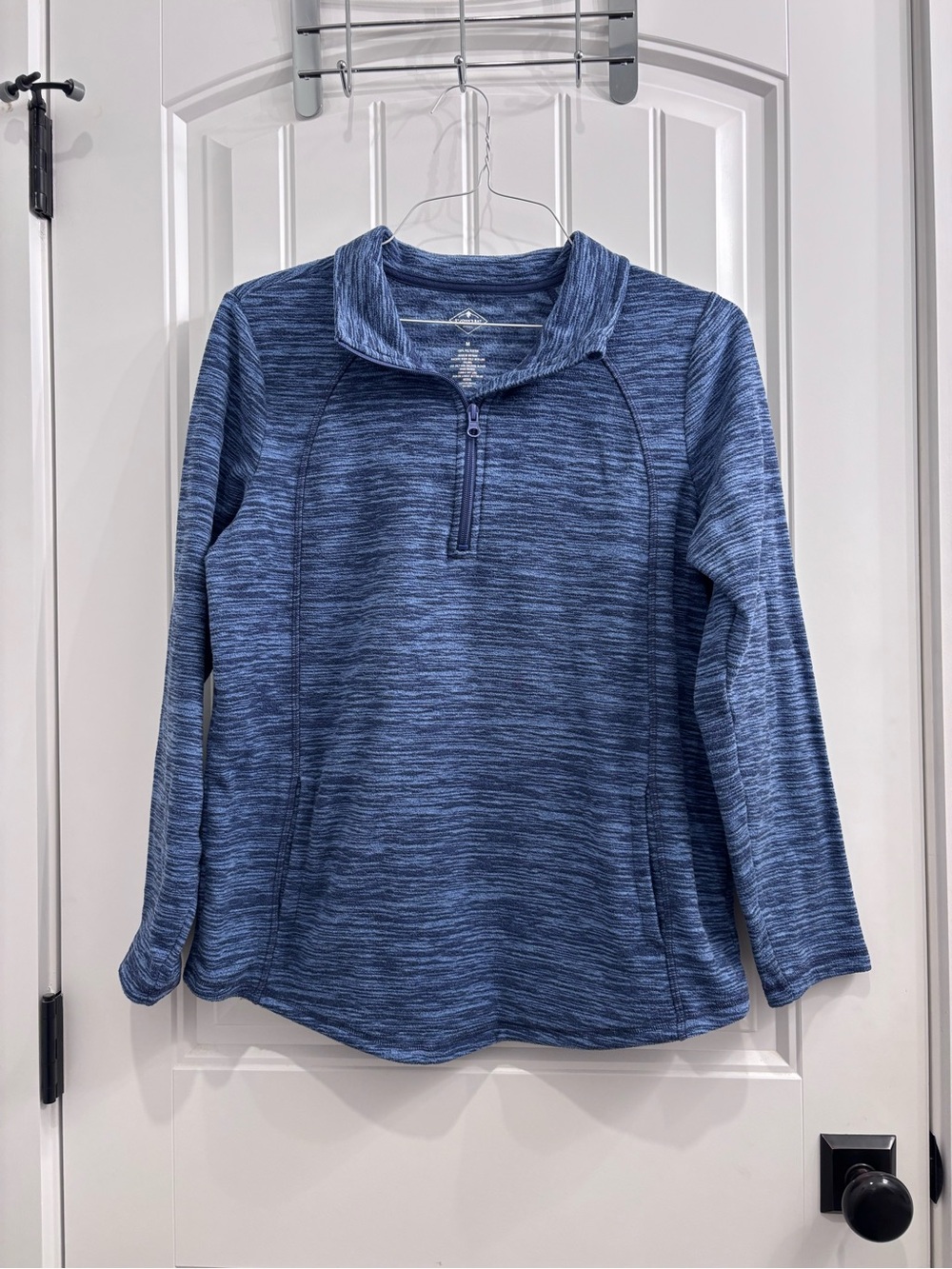 St. John's Bay Heathered Navy Blue Quarter-Zip Pullover